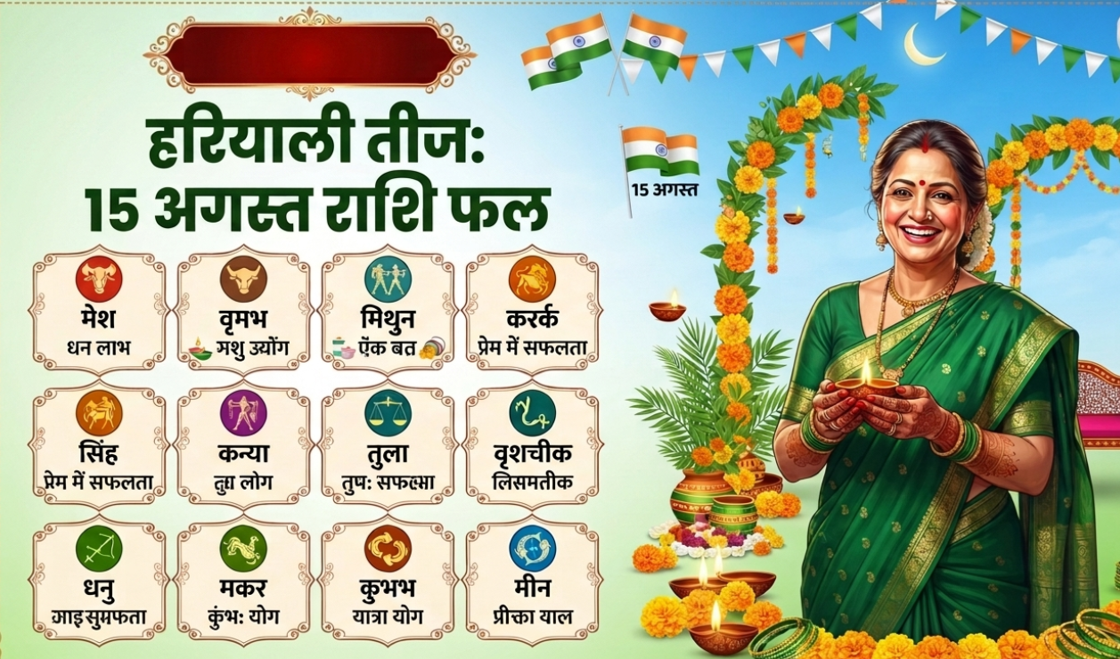 Hariyali Teej Rashifal: हरे परिधान और चूड़ियों के साथ झूला झूलती महिलाएं