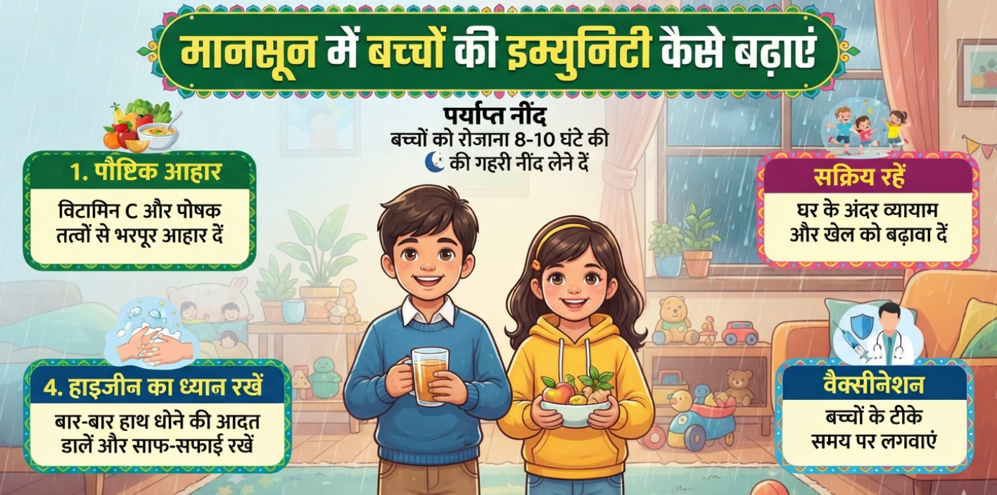 मानसून में बच्चों की इम्युनिटी कैसे बढ़ाएं मां बच्चे को फल खिलाते हुए