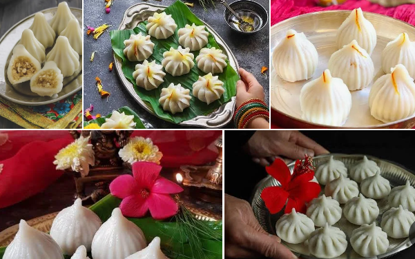गणेश चतुर्थी मोदक रेसिपी — भाप में पके ताज़े उकड़ीचे मोदक की थाली